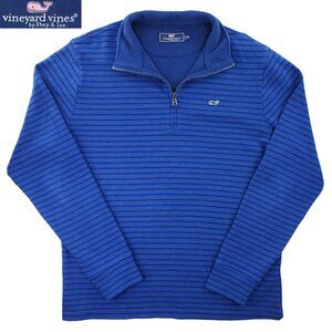 Vineyard Vines Saltwater Quarter 1/4 Zip Pullover Top Whale Striped Men Medium